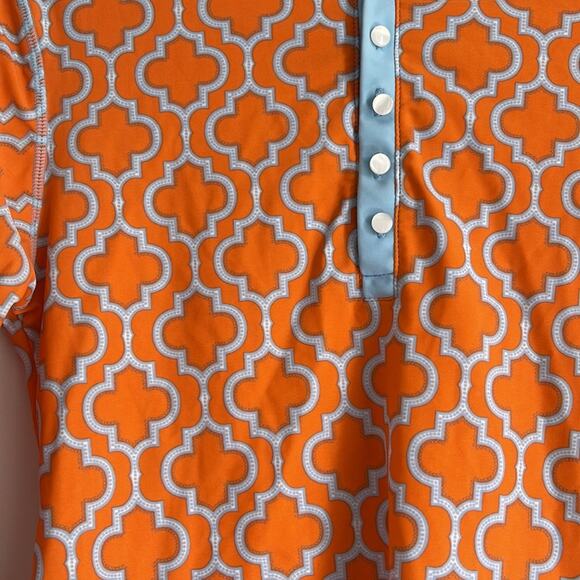 Cabana Life 1/4 button up printed swim beach sun rash guard sz S - Picture 4 of 6